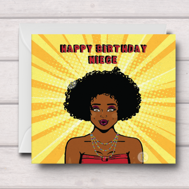 Black Girl Birthday Card K